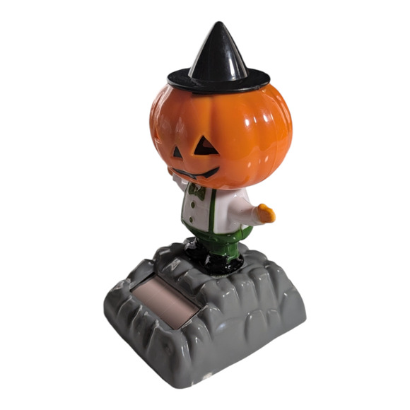 Halloween dancing solar figurine bobbleheads pumpkin guy Tested - Picture 2 of 5